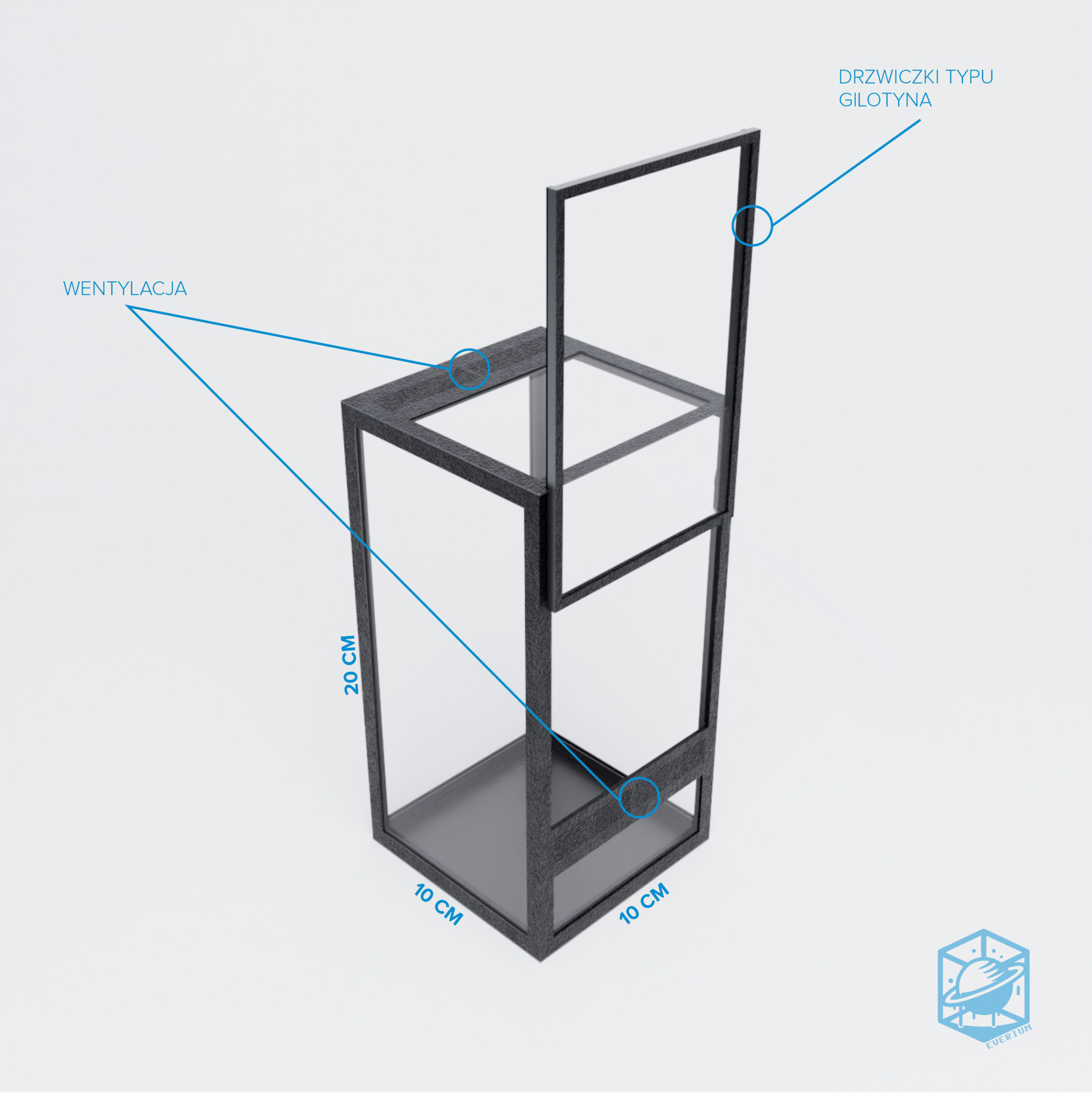 Terrarium szklane 10x10x20 - obrazek 3