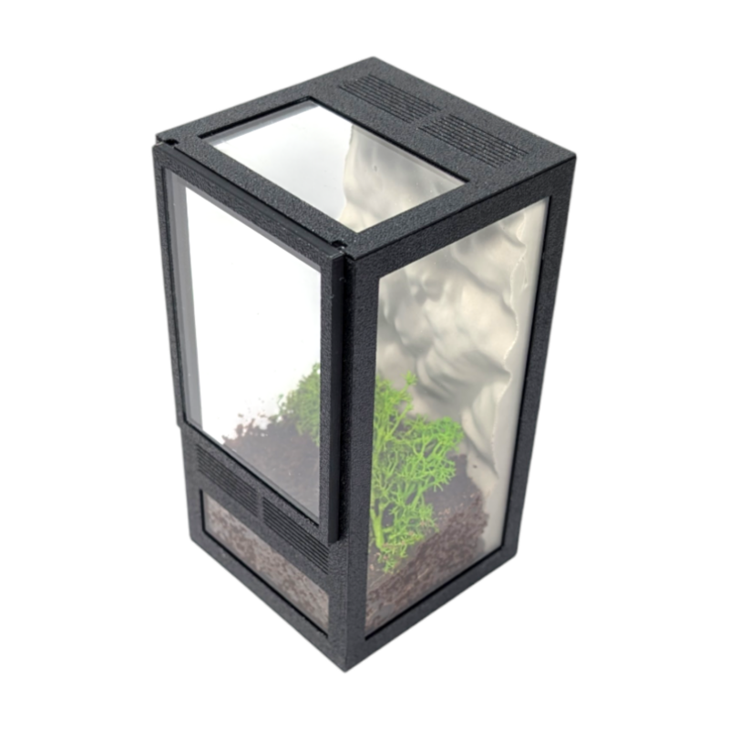 Terrarium szklane 7x7x13 zestaw ze ścianką