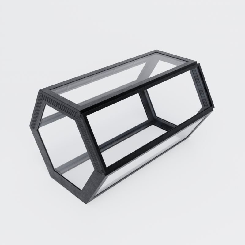 Terrarium szklane HEXAGON- 20x14x12